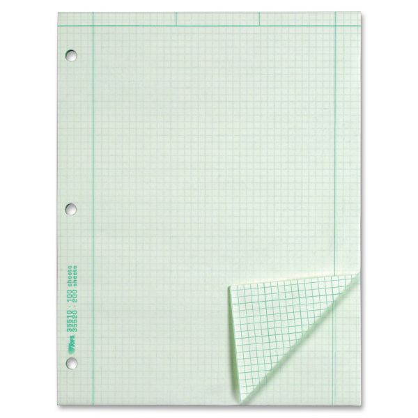 TOP35510 TOPS Engineering Computation Pad, Grid to Edge, 8 1/2 x 11, Green, 100 Sheets