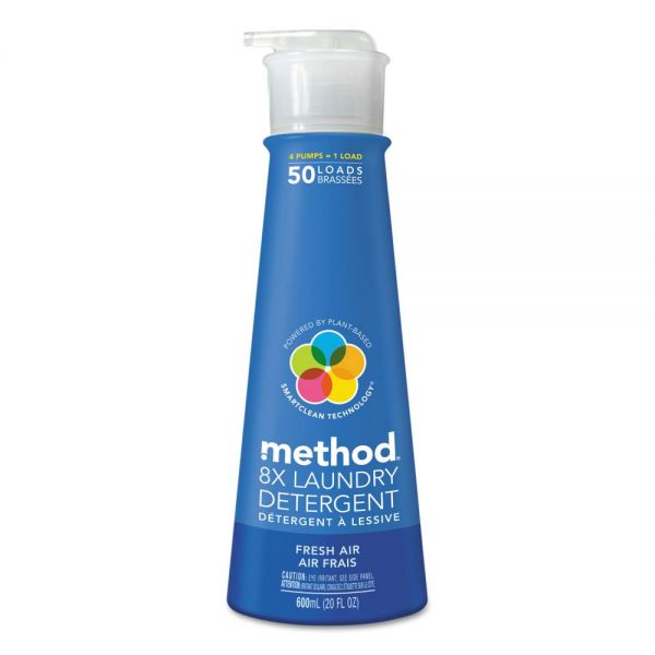 MTH01127CT Method 8X Laundry Detergent, Fresh Air, 20 oz Bottle, 6/Carton