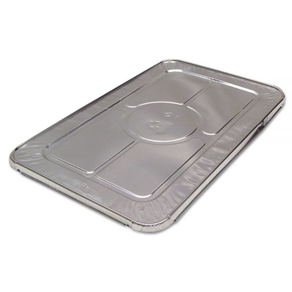 PCTY112045 Pactiv FS Foil-Lam Food Container Lids, White/Aluminum, 20 3/4w x 12 3/4d, 80/Carton