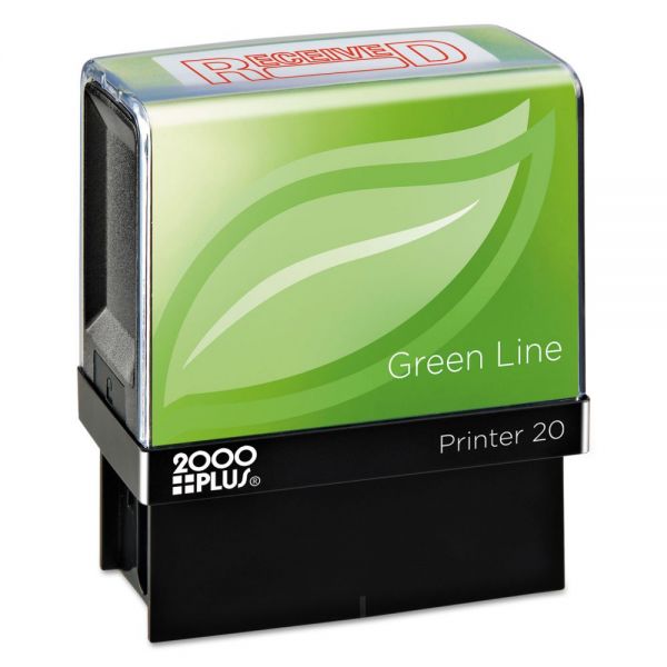 COS098372 COSCO 2000PLUS Green Line Message Stamp, Received, 1 1/2 x 9/16, Red