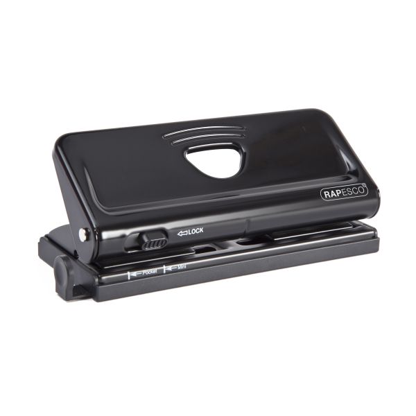 RPC1342 Rapesco Adjustable 6-Hole Organizer/Diary Punch (Black)
