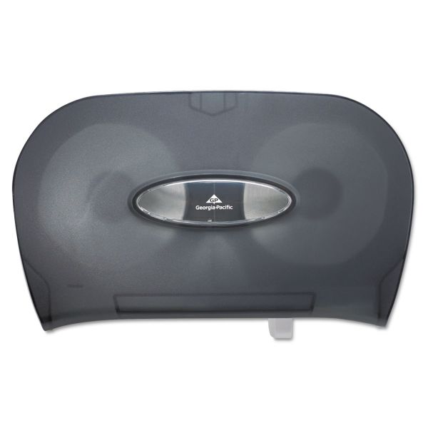 GPC59206 Georgia Pacific Two-Roll Bathroom Tissue Dispenser, 13 9/16 x 5 3/4 x 8 5/8, Smoke