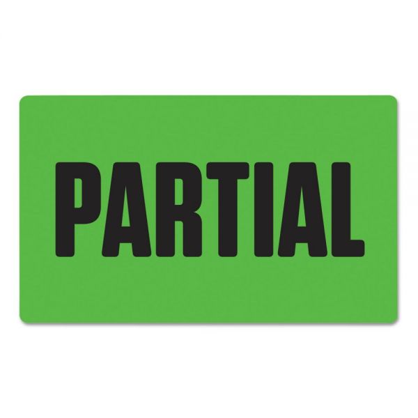 PMCSL53PT PM Company Pre-Printed Shipping Labels, 5 x 3, "PARTIAL", 1200/Roll, 4 Rolls/Carton
