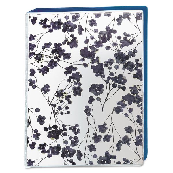 AVE18444 Avery Durable Mini Fashion Binder, 8 1/2 x 5 1/2, 1" Capacity, Floral/Navy