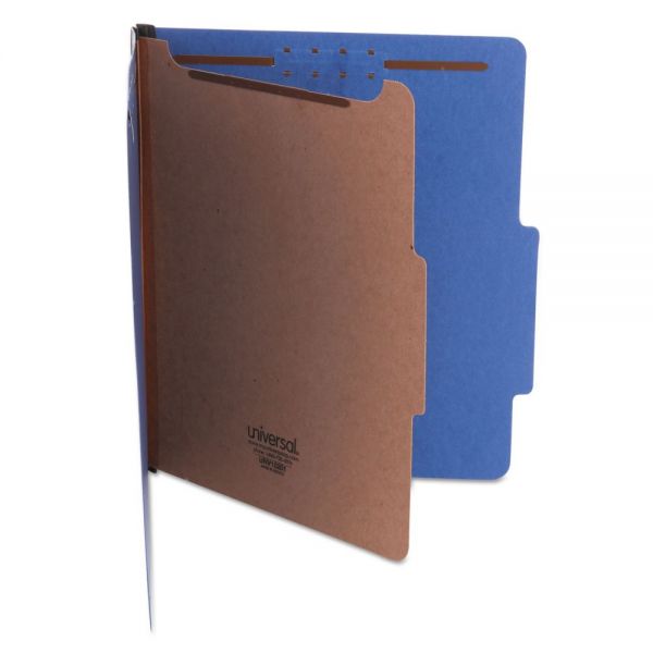UNV10201 Universal Pressboard Classification Folders, Letter, Four-Section, Cobalt Blue, 10/Box