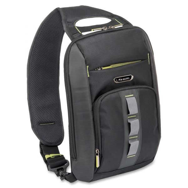 USLSTM7514 Solo Active Universal Tablet Sling, 10 3/4 x 3 1/2 x 13, Black/Gray; Green Accents