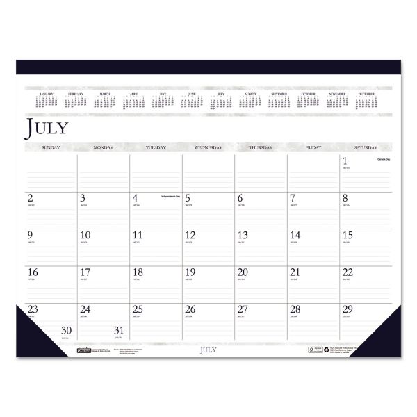 HOD155HD House of Doolittle Recycled Two-Color Academic 14-Month Desk Pad Calendar, 22 x 17, 2017-2018