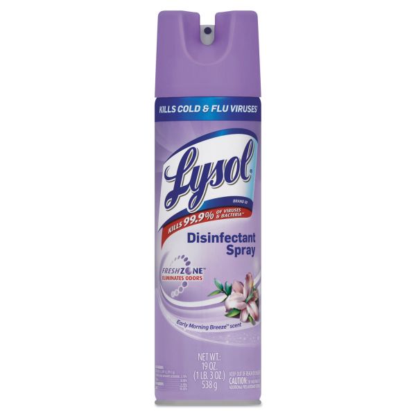 RAC80834CT LYSOL Brand Disinfectant Spray, Early Morning Breeze, 19oz Aerosol, 12/Carton