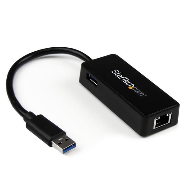 SYNX3653736 StarTech.com USB 3.0 to Gigabit Ethernet Adapter NIC w/ USB Port - Black