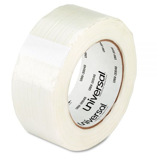 UNV30048 Universal 110# Utility Grade Filament Tape, 48mm x 54.8m, 3" Core, Clear