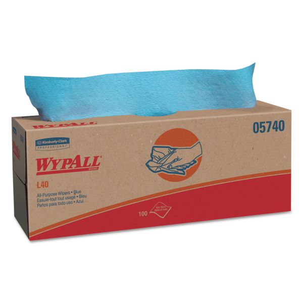 KCC05740 WypAll* L40 Towels, POP-UP Box, Blue, 16 2/5 x 9 4/5, 100/Box, 9 Boxes/Carton