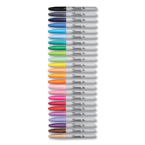 SharpiePermanent Markers, Fine Point, Assorted Colors, Set Of 24