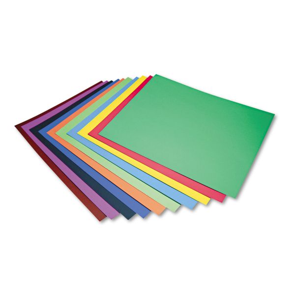 PAC5487 Pacon Peacock Four-Ply Railroad Board, 22 x 28, Assorted, 100/Carton