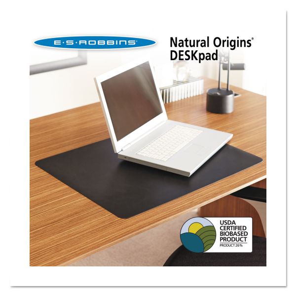 ESR120797 ES Robbins Natural Origins Desk Pad, 38 x 24, Matte, Black