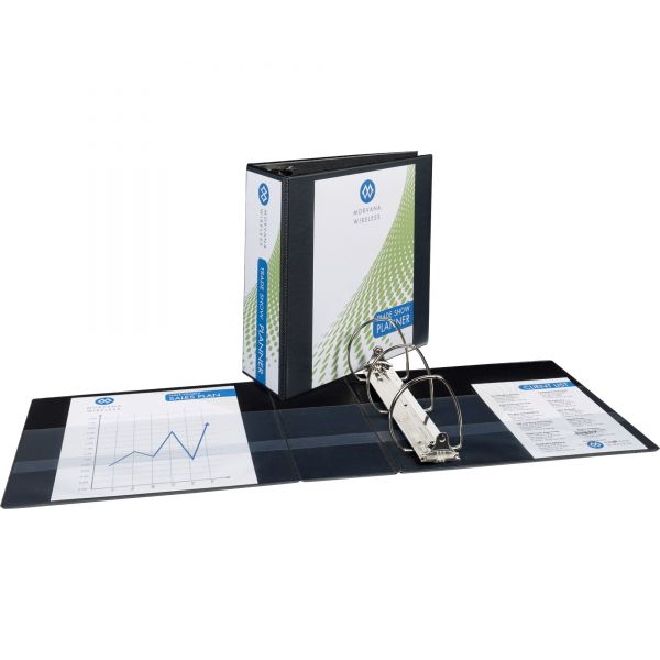 AVE09800 Avery Durable 3-Ring View Binder w/Nonlocking EZD Rings, 4" Capacity, Black