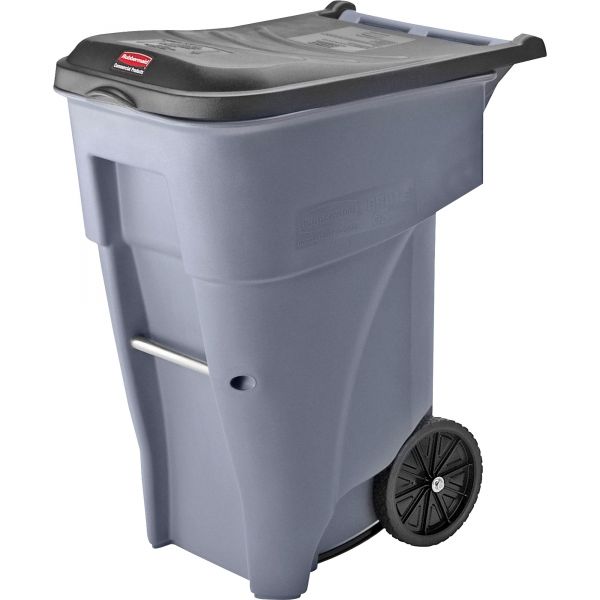 RCP9W2100GY Rubbermaid Brute Multipurpose Rollout 65 Gallon Trash Can With Lid
