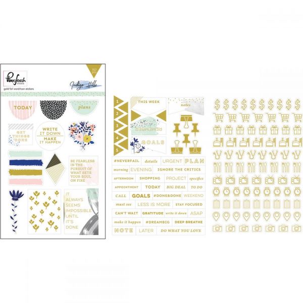 NOTM443777 Indigo Hills Foiled Stickers 4"X6" 3/Pkg