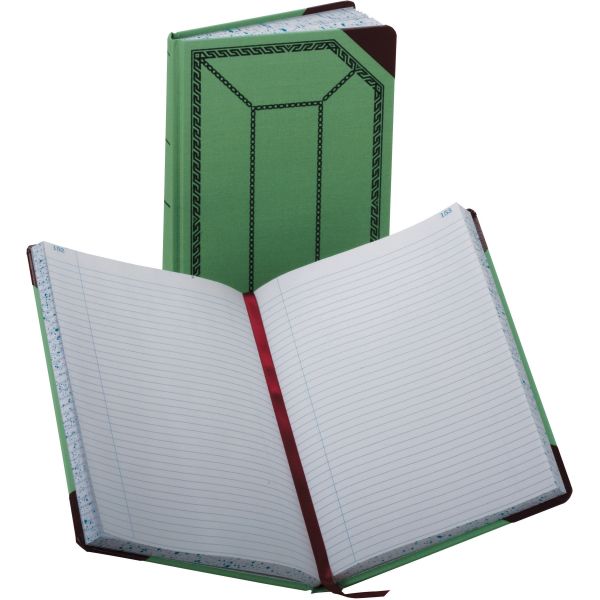 BOR6718300R Boorum & Pease Record/Account Book, Record Rule, Green/Red, 300 Pages, 12 1/2 x 7 5/8