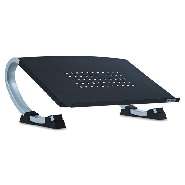 ASP30498 Allsop Adjustable Curve Notebook Stand, 15 x 11 1/2 x 6, Black/Silver
