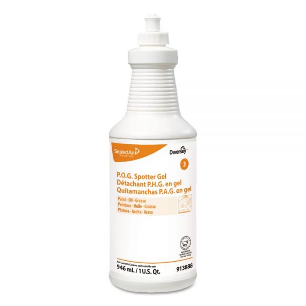 DVO913888 Diversey Paint, Oil and Grease Spotter Gel, Fruity Scent, 32 oz Squeeze Bottle, 6/Carton