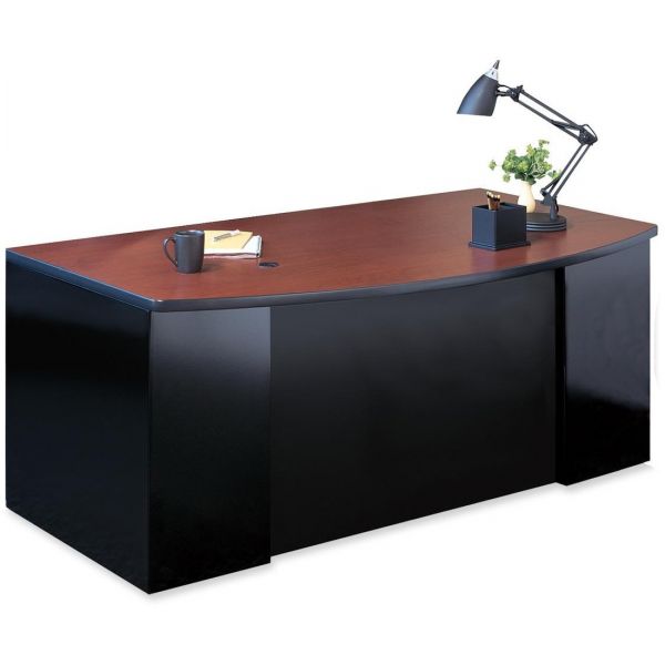 MLNC1971CCHBLK Mayline CSII Bowfront Single Pedestal Desk