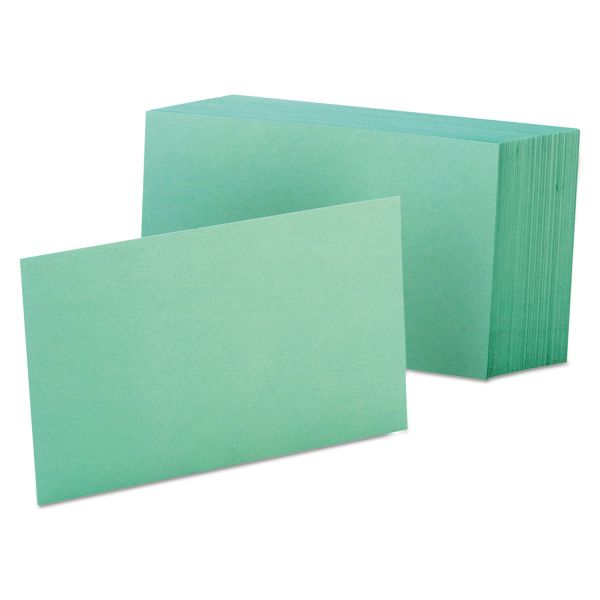 OXF7420GRE Oxford Unruled Index Cards, 4 x 6, Green, 100/Pack