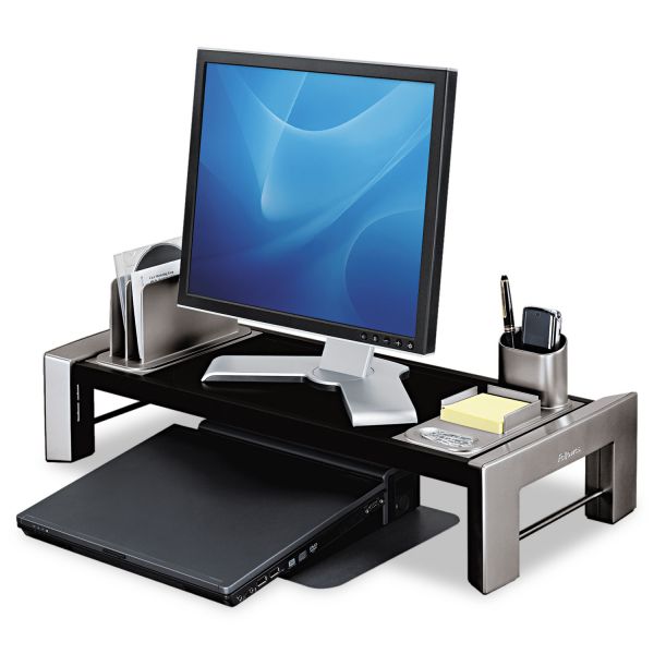 FEL8037401 Fellowes Professional Series Flat Panel Workstation, 25 7/8 x 11 1/2 x 4 1/2,Black/Silver