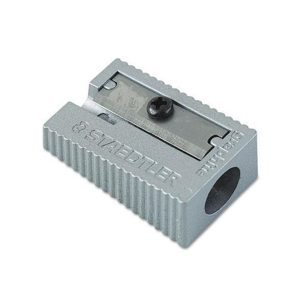 Staedtler Handheld Metal Manual Pencil Sharpener, Silver