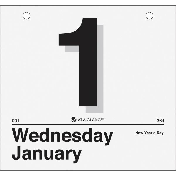 AAGK450 AT-A-GLANCE Today Is Daily Wall Calendar Refill, 8 1/2 x 8, White, 2019