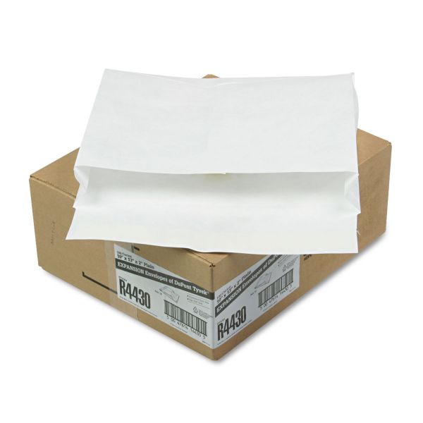 QUAR4430 Survivor Tyvek Expansion Mailer, 10 x 13 x 2, White, 18lb, 100/Carton