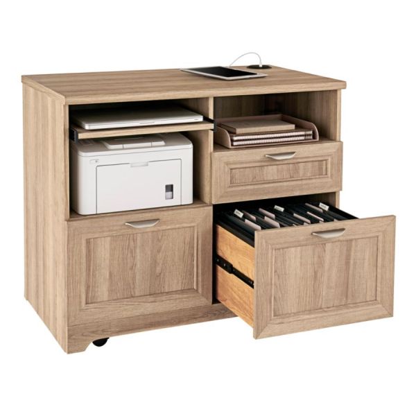 Realspace Magellan 36 W Tech Station Printer Stand 2 0 Blonde Ash