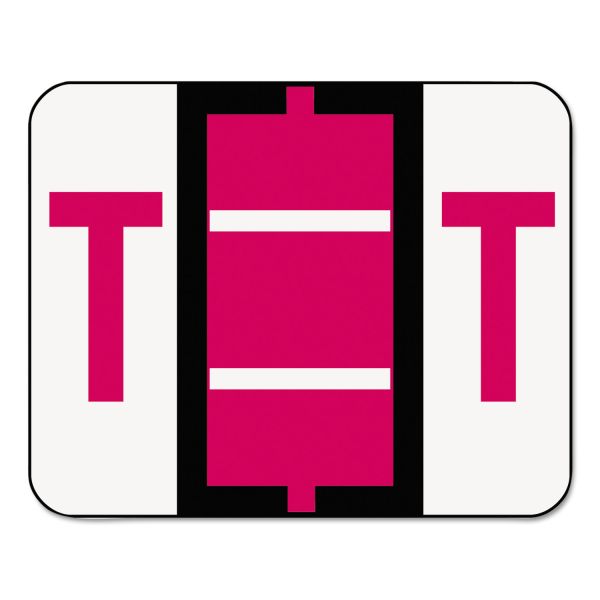 SMD67090 Smead A-Z Color-Coded Bar-Style End Tab Labels, Letter T, Red, 500/Roll