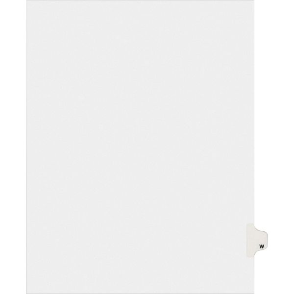 AVE82185 Avery Allstate-Style Legal Exhibit Side Tab Divider, Title: W, Letter, White, 25/Pack