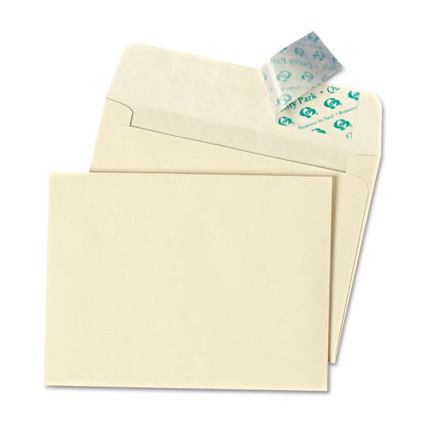QUA10741 Quality Park Redi Strip Greeting Card/Invitation Envelope, #5 1/2, 4 3/8 x 5 3/4, Ivory