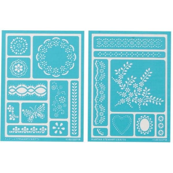 NOTM131032 Martha Stewart Adhesive Stencils 2/Pkg