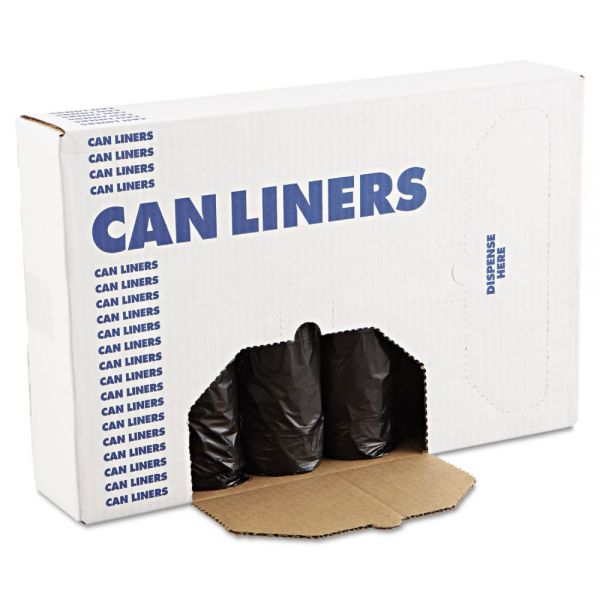 BWK4347H Boardwalk Low-Density Can Liners, 56gal, .60mil, 43 x 47, Black, 25 Bags/Roll, 4 Rolls/CT