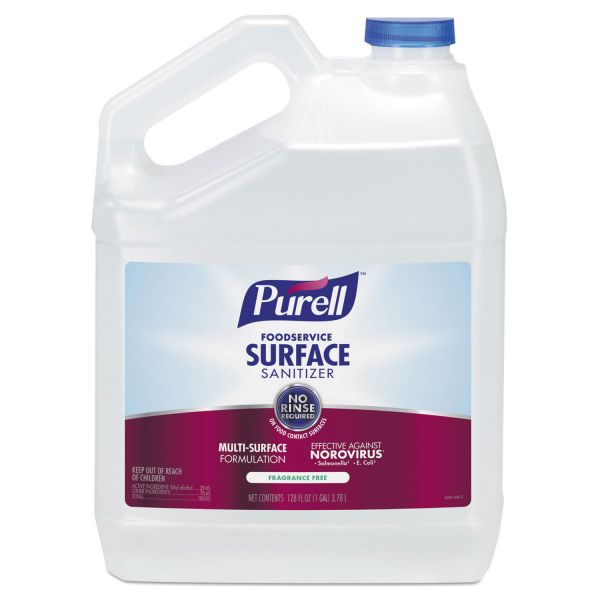 GOJ434104 PURELL Foodservice Surface Sanitizer, Fragrance Free, 128 oz Bottle, 4/Carton