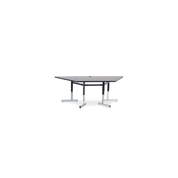 VIR87TR60091 Virco 8700 Series Trapezoid Activity Table, 60w x 30d x 30h, Gray Nebula/Chrome