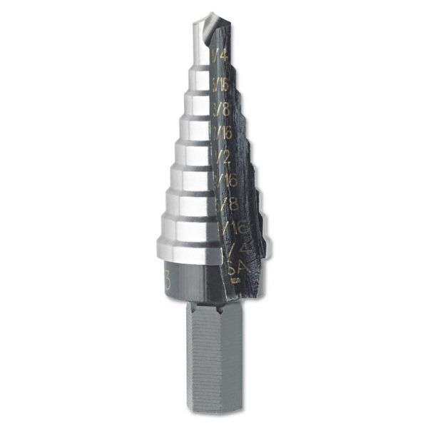 UBT10233 IRWIN #3 Unibit Self-Starting Stairstep Bit, 9-Step, 1/4" to 3/4" dia, 1/8" Depth