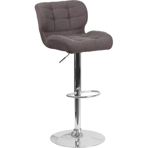 FHFSDSDR2510DKGYFABGG Flash Furniture Contemporary Tufted Adjustable Height Barstool