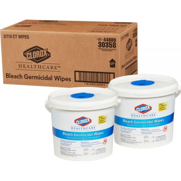 Clorox Healthcare Bleach Germicidal Wipes ReadyToUse Wipe 110