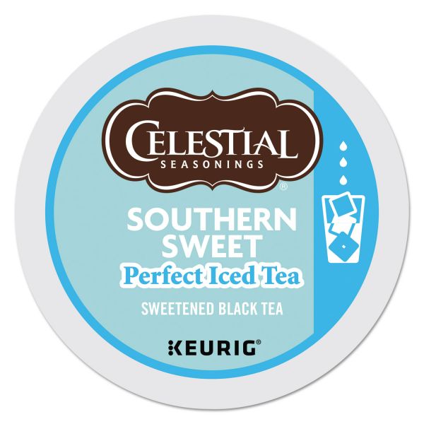 GMT6825 Celestial Seasonings Brew Over Ice Southern Sweet Perfect Iced Tea K-Cups, 22/Box