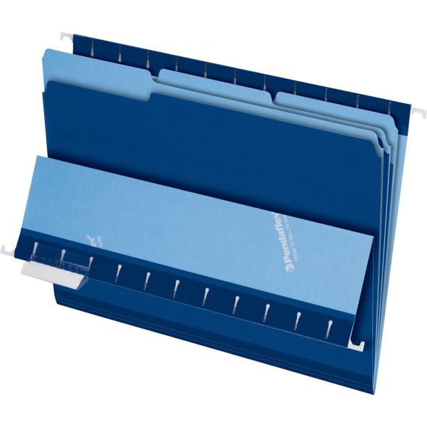 PFX421013NAV Pendaflex Interior File Folders, 1/3 Cut Top Tab, Letter, Navy Blue, 100/Box