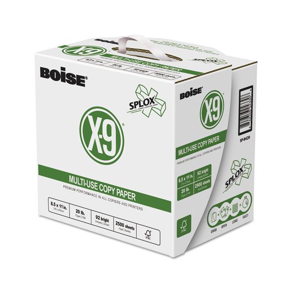 CASSP8420PLT Boise X-9 SPLOX Multi-Use Paper, 92 Bright, 20lb, 8.5x11, White, 200000 Sheets/Pallet