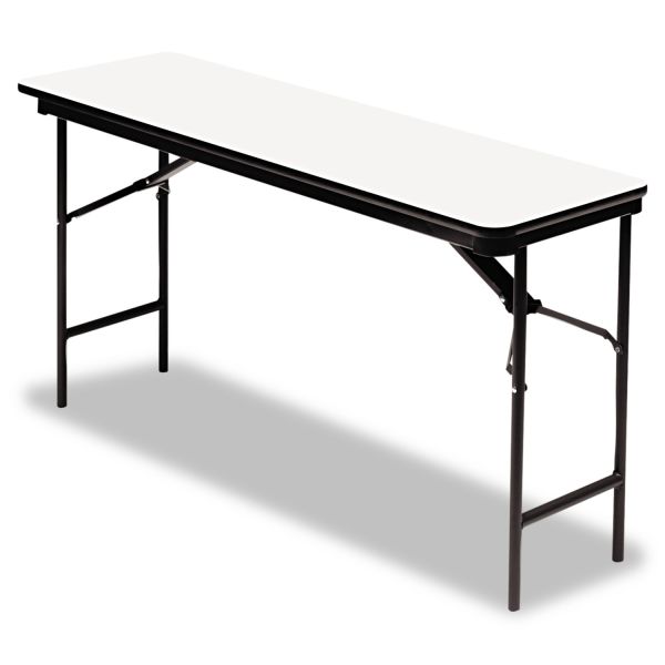 ICE55287 Iceberg Premium Wood Laminate Folding Table, Rectangular, 72w x 18d x 29h, Gray/Charcoal