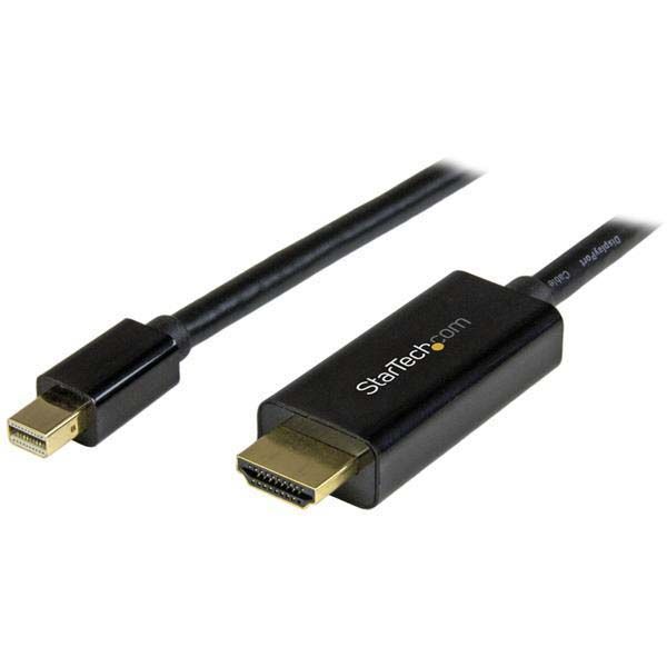 SYNX4625598 StarTech.com Mini DisplayPort to HDMI Adapter cable - mDP to HDMI Adapter with Built-in Cable - Black - 3 m (10 ft.) - Ultra HD 4K 30Hz