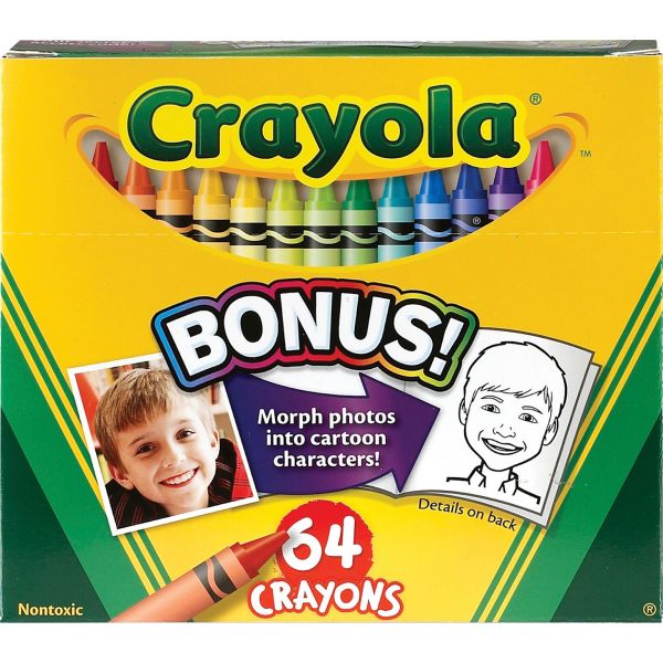CYO52064D Crayola Classic Color Crayons in Flip-Top Pack with Sharpener, 64 Colors