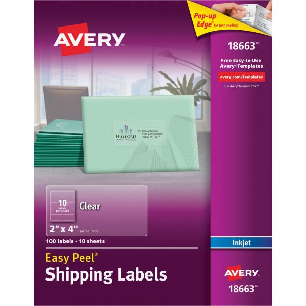 AVE18663 Avery 18663 Easy Peel 2" x 4" Shipping Labels