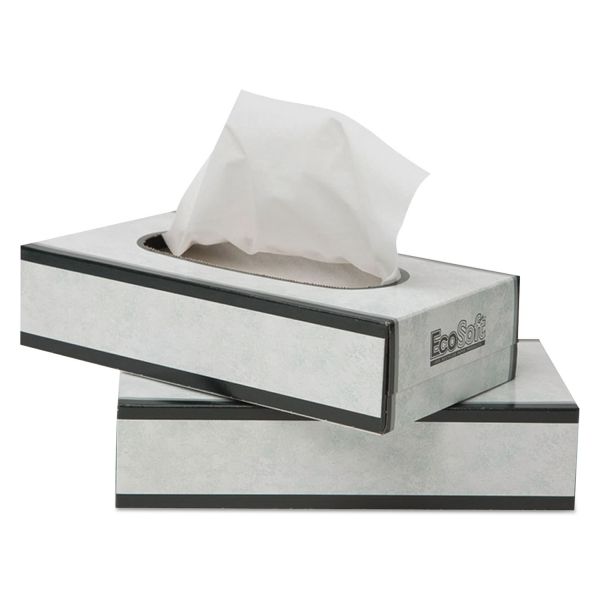 WAU13000 Wausau Paper EcoSoft Facial Tissue, 100 Sheets/Pack