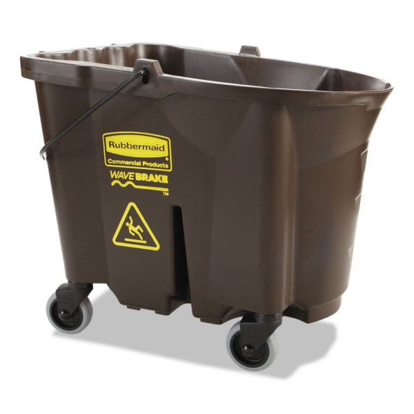 RCP757088BRO Rubbermaid Commercial WaveBrake Bucket, 35 qt, Brown, Plastic, 20.1 x 16 x 17.4